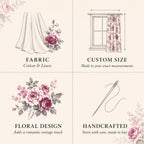 Lush romance rose print curtain