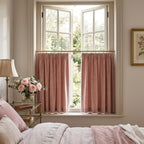Blush velvet curtain panels