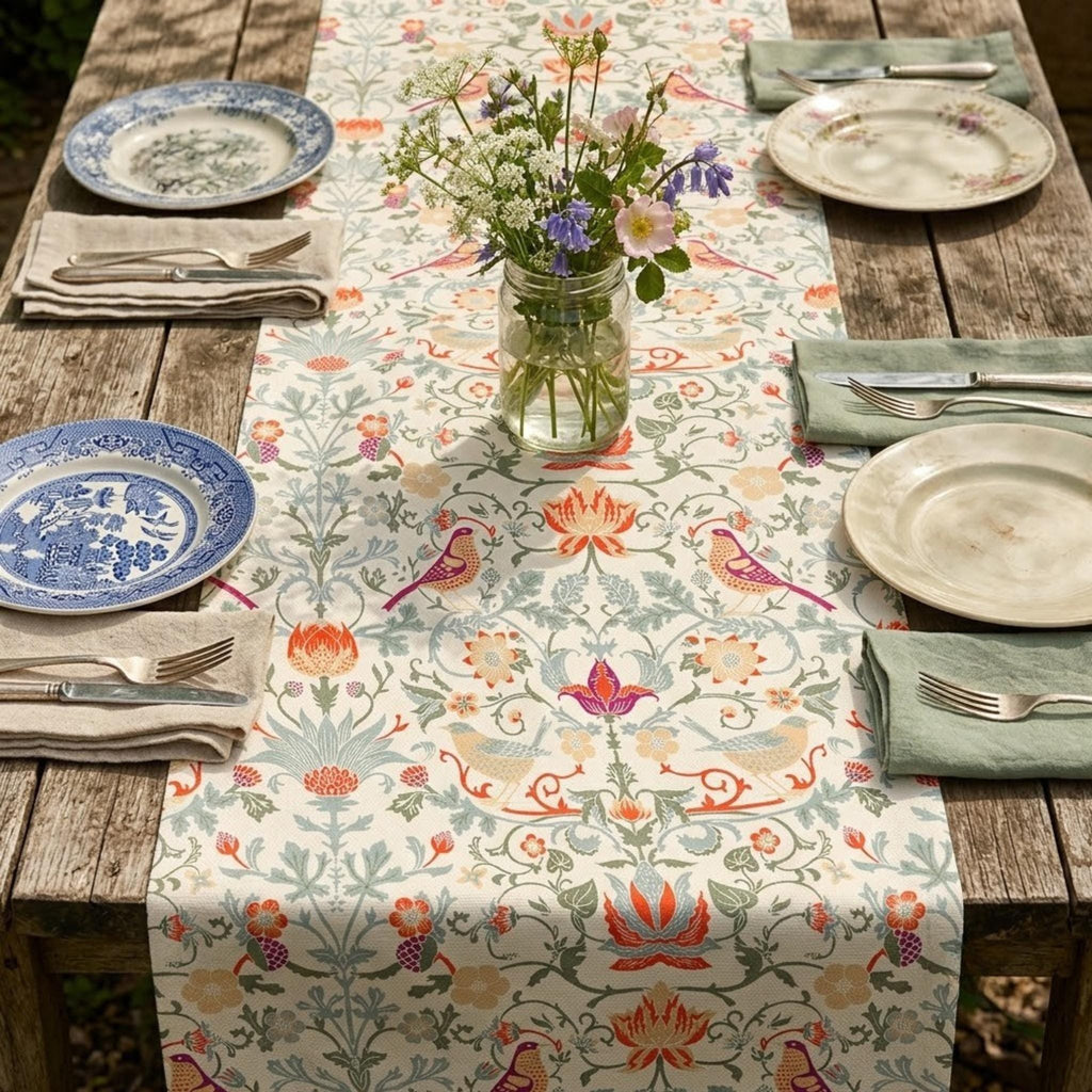 William Morris Strawberry Thief table runner