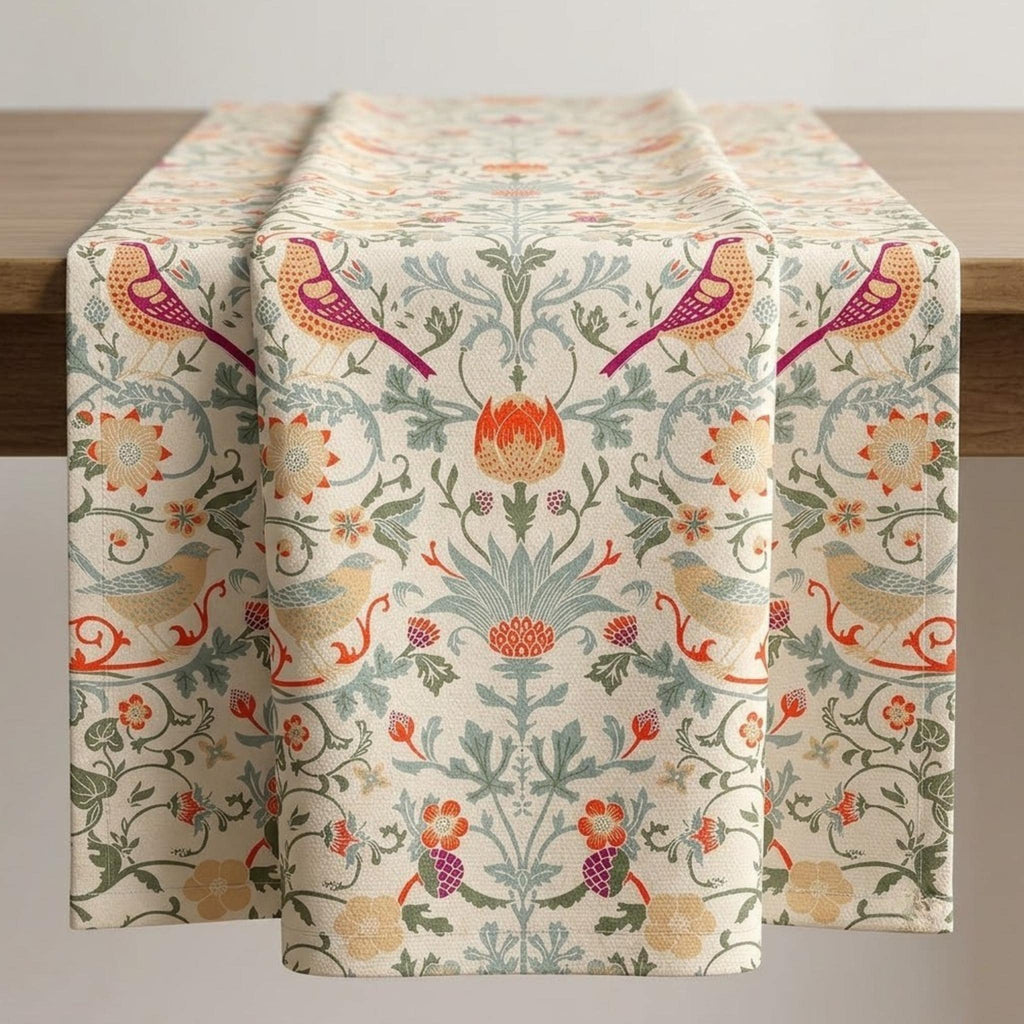 Strawberry Thief table runner setting