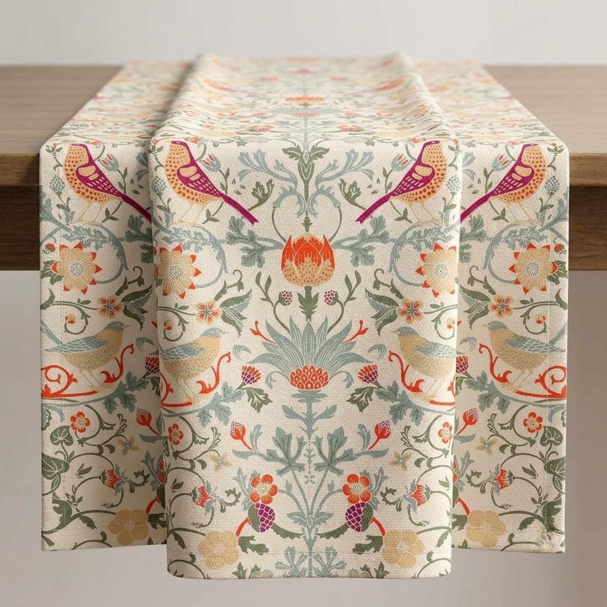 Strawberry Thief table runner setting