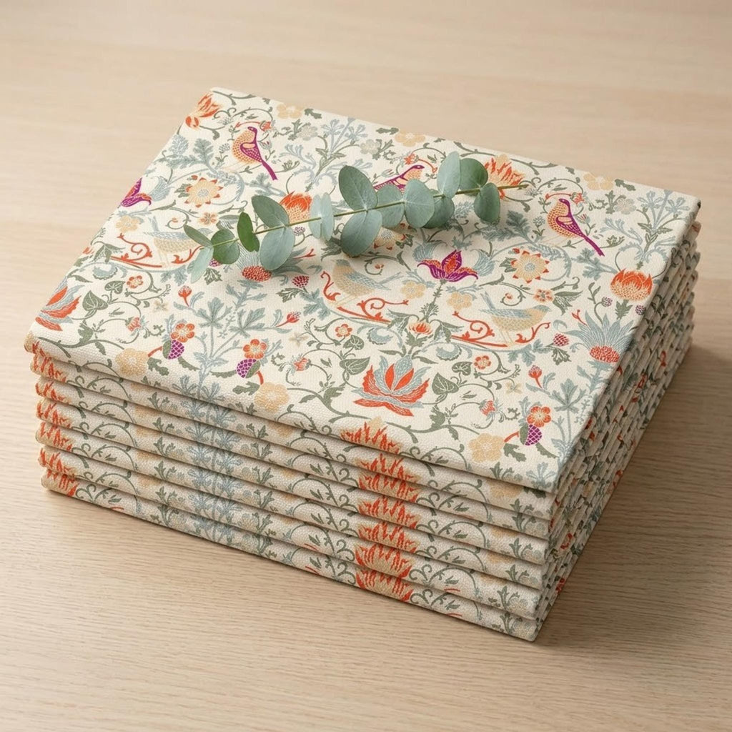 Botanical placemat fabric texture