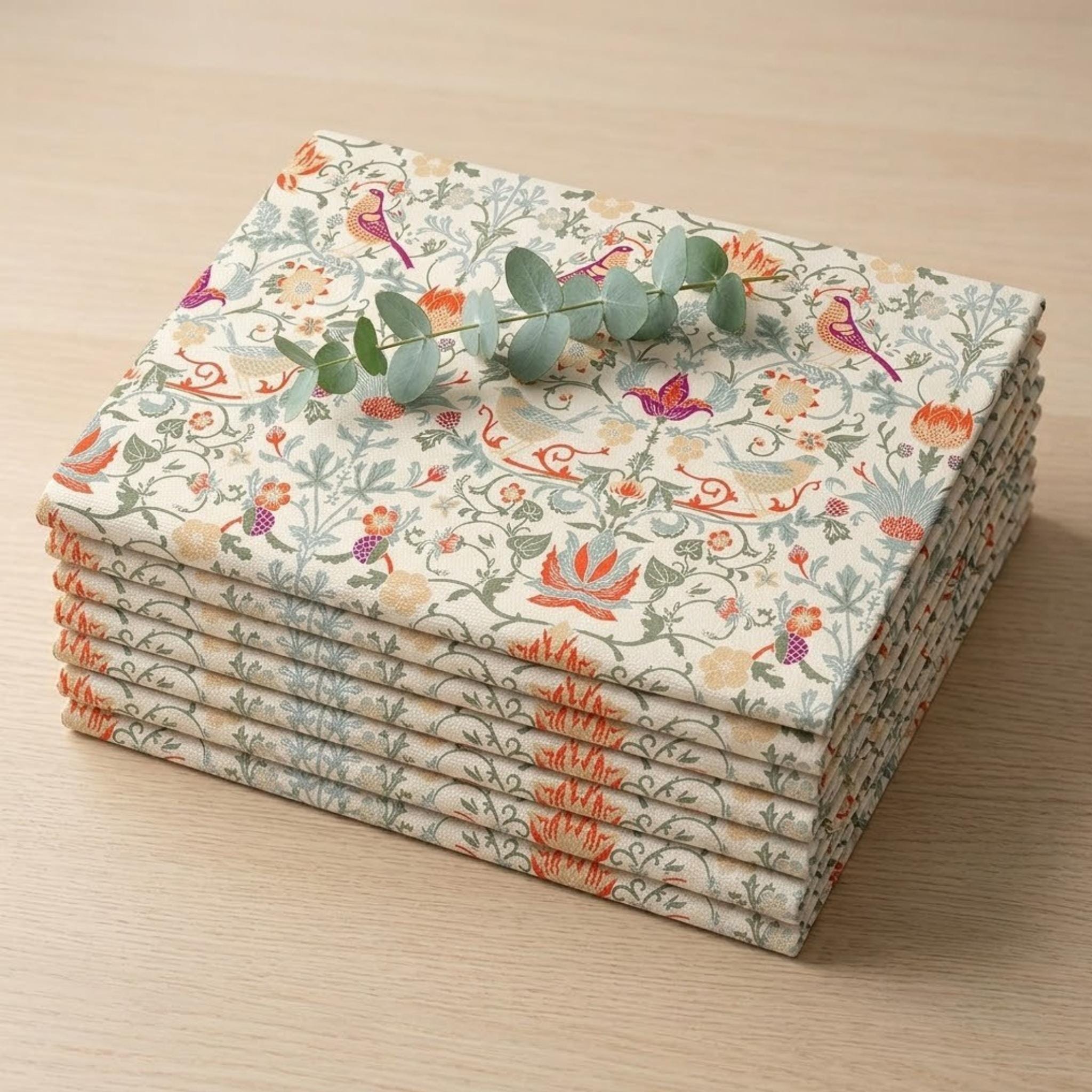 Botanical placemat fabric texture