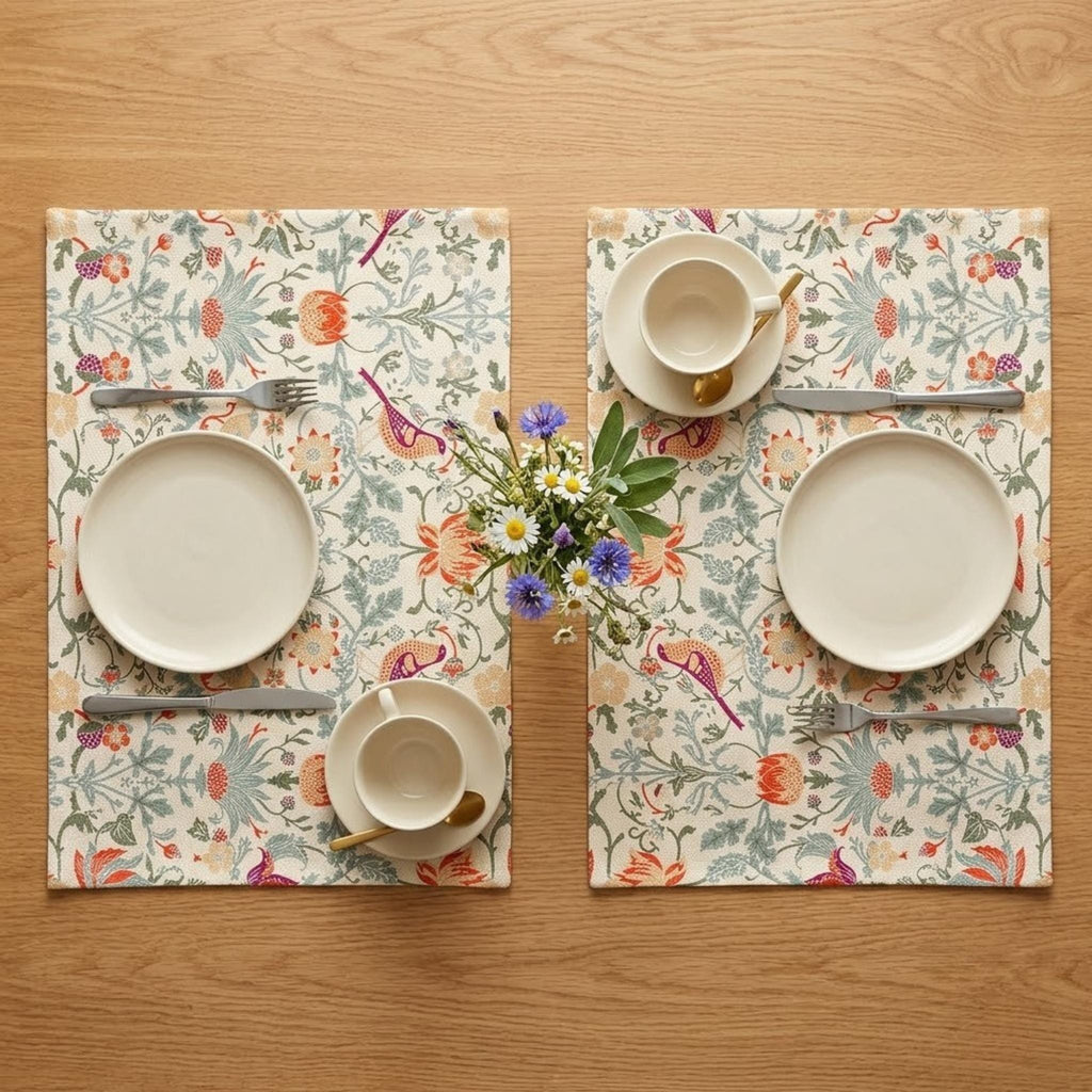 Placemat set styled with dinnerware