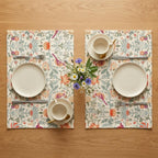 Placemat set styled with dinnerware