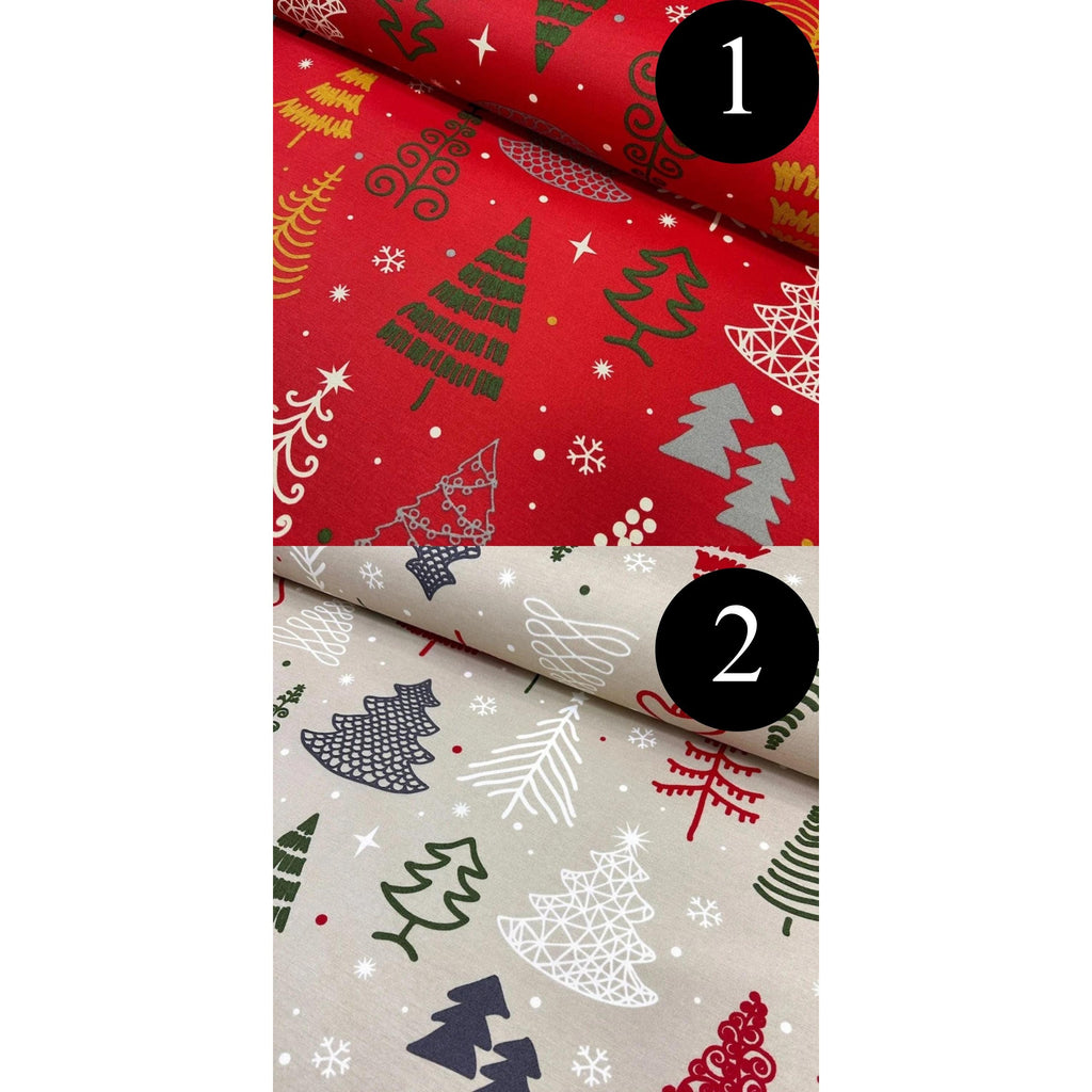 Christmas tree runner color chart — 1 Red, 2 Beige